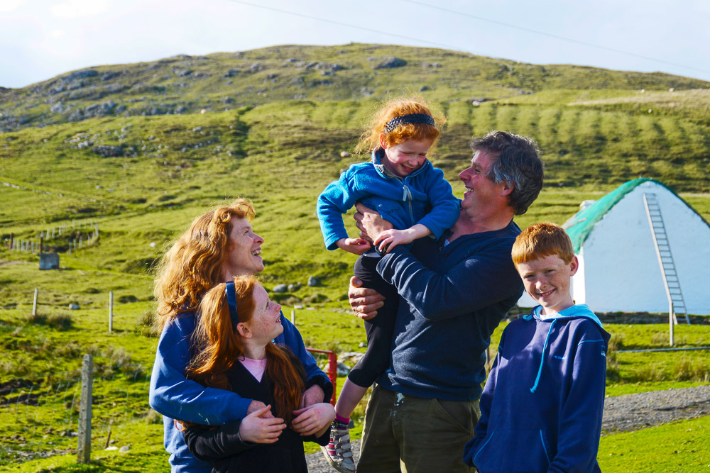 Sean and Margaret O'Grady family. Sean is a farmer, Margaret is a nurse on the island, Clare Island, Co Mayo, Ireland