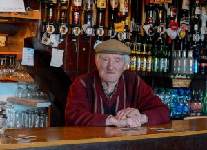 Sinnotts Pub (John Sinnott) Duncormick. Co Wexford, Ireland. Portrait of John Sinnott