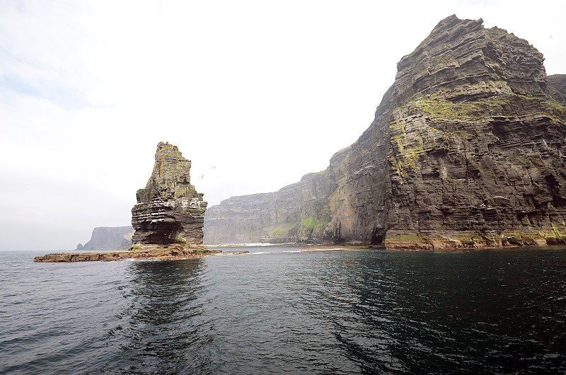 "Stack" The Cliffs of Moher from below. The cliffs are over 220 mtrs high and stretch for 8 km. County Clare, Ireland County Clare, Ireland. © John Ironside