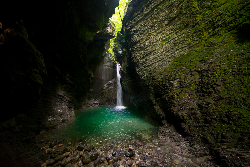 Great Kozjak Waterfall, Triglar National Park, North West Slovenia. &copy John Ironside