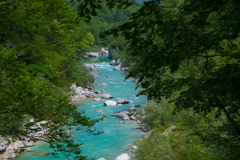 Soca River near Kobarid, Triglar National Park,North West . Slovenia. &copy John Ironside