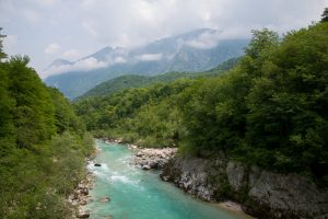 Soca River near Kobarid, Triglar National Park,North West Slovenia. &copt John Ironside