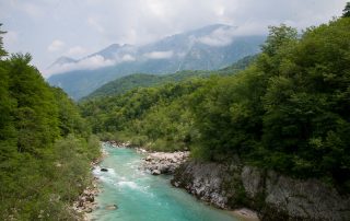 Soca River near Kobarid, Triglar National Park,North West Slovenia. &copt John Ironside
